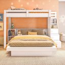 Ver imagem 6 de Beliche Family Infantil/Juvenil com Nichos e Escada Multifuncional Moon Yescasa Branco