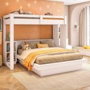 Ver imagem 5 de Beliche Family Infantil/Juvenil com Nichos e Escada Multifuncional Moon Yescasa Branco