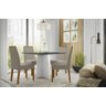 Conjunto Sala de Jantar Mesa Marina Tampo Preto com Vidro 4 Cadeiras Veneza Ype Veludo Marrom Claro - 2