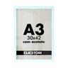 Kit 03 Molduras A3 30x42cm com Acetato e Fundo para Quadros Diplomas Certificados Fotos Cor: Branco - 1