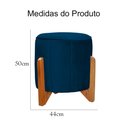 Ver imagem 4 de Puff Jade Pés em Madeira Veludo Cores - DS Estofados - Azul Marinho