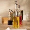 Ver imagem 2 de Kit 2 Frascos de Vidro para Vinagre Garrafa para Azeite com Bico Dosador 510ml Transparente