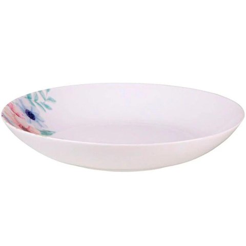 Kit Jogo de Pratos Fundo Sopa 4pçs 4 Pessoas Floratta 22cm