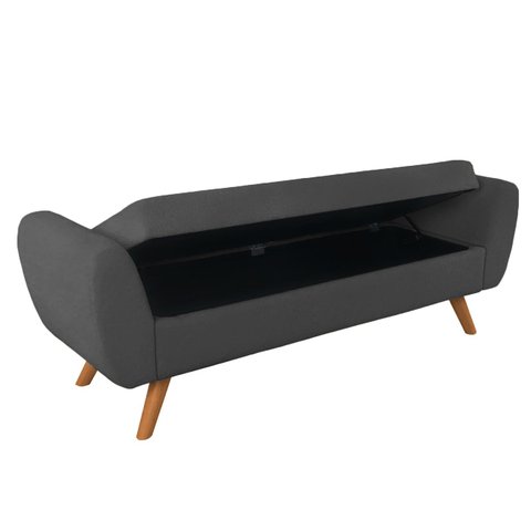 Recamier Bau Italia 1,20m Suede Grafite - Inova Decor Inova Decorações