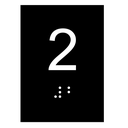 Ver imagem 1 de Kit 10 Placas Braile Ps do 2° Andar Elevador Preto