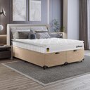 Ver imagem 1 de Cama Box Baú Casal Bipartido Bege + Colchão Life D33 Pillow Top 61x138x188cm Branco - e-Shop Casa