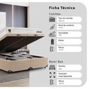 Ver imagem 3 de Cama Box Baú Casal Bipartido Bege + Colchão Life D33 Pillow Top 61x138x188cm Branco - e-Shop Casa