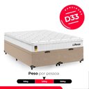Ver imagem 5 de Cama Box Baú Casal Bipartido Bege + Colchão Life D33 Pillow Top 61x138x188cm Branco - e-Shop Casa