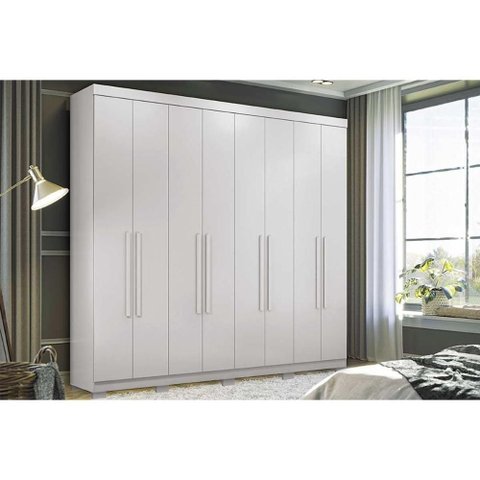 Guarda Roupa 8 Portas e 4 Gavetas C- Pés Master New 8.4 Branco - Santos Andirá