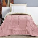 Ver imagem 1 de Coberdrom Sherpa e Flannel Everest Solteiro Manta Alta 150g 01 Peça - Rosa Secreto