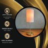 Abajur Luminaria de Mesa Escovado Premium Dourado com Interruptor com Cupula Algodão Bege - 5