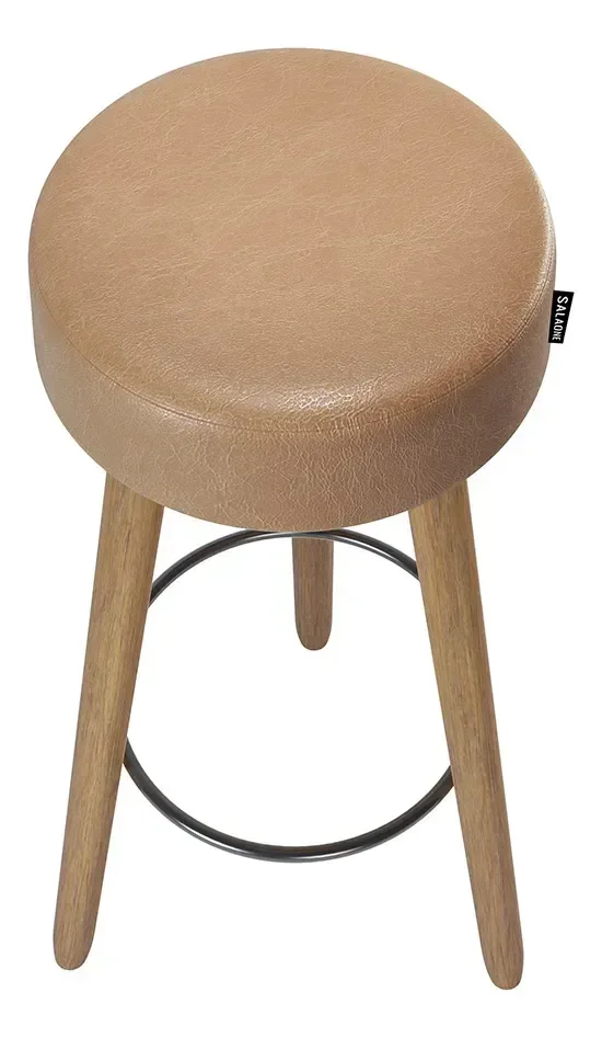 Ver imagem 4 de Kit 2 Banquetas Alta Londres Banco 70cm para Balcão Bar Cozinha Gourmet- Salaone:amarula