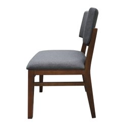 Kit 8 Cadeiras Paris Em Madeira Maciça De Eucalipto Verniz Imbuia Rust com Detalhe em X Linho Cinza  - 4