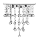 Ver imagem 2 de Lustre de Cristal Para Sala e Escritório, 30 Cm de Altura, Base de Inox Espelhado 30x30 Cm, Cristais