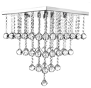 Ver imagem 3 de Lustre de Cristal Para Sala e Escritório, 30 Cm de Altura, Base de Inox Espelhado 30x30 Cm, Cristais