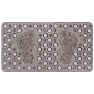 Tapete Box de Banheiro Antiderrapante Pvc 66x33cm Fumê Uzoo