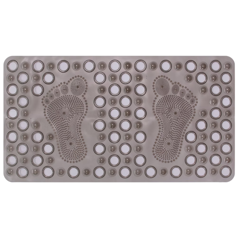 Tapete Box de Banheiro Antiderrapante Pvc 66x33cm Fumê Uzoo