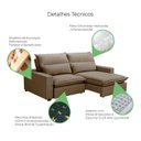 Ver mais imagens de Sofa 2 Lugares Retrátil Reclinavel 200cm Veludo Bege Capuccino Andreza