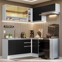Ver imagem 1 de Armário de Cozinha Completa de Canto 349cm Branco/Preto Glamy Madesa 06