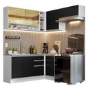 Ver imagem 3 de Armário de Cozinha Completa de Canto 349cm Branco/Preto Glamy Madesa 06