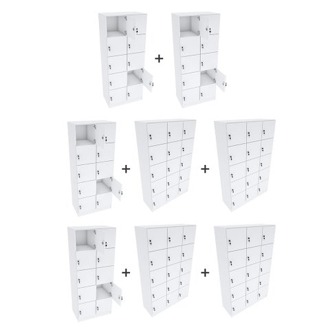 KIT ESCANINHOS GUARDA VOLUMES 100 PORTAS CHAVE M516.B MUNDI MOVEIS