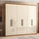 Ver imagem 1 de Roupeiro Venice Casal 100% Mdf com 4 Gavetas Interna - Amendola Touch/ Off White Demóbile