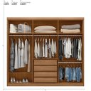 Ver imagem 4 de Roupeiro Venice Casal 100% Mdf com 4 Gavetas Interna - Amendola Touch/ Off White Demóbile