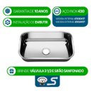 Ver imagem 2 de 10 Cubas Pia Inox N1 47x30x17 Aço 430 Cozinha As Atacado Kit
