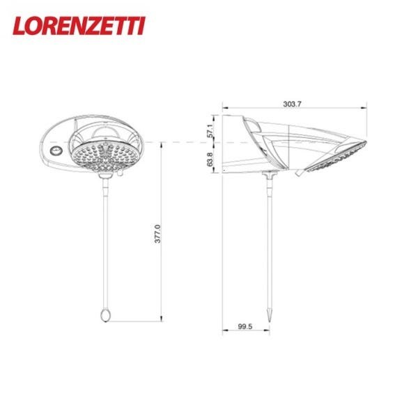 Ducha Lorenzetti Top Jet Eletrônica 7500W 220V - 220v - 3