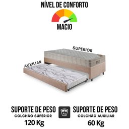 Bicama Box Solteiro Linho 96x203x28 cm com Colchão Airtech Ortobom Molas Ensacadas - 6