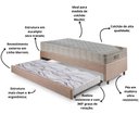 Ver imagem 4 de Bicama Box Solteiro Linho 96x203x28 cm com Colchão Airtech Ortobom Molas Ensacadas