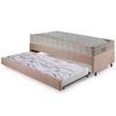Ver imagem 3 de Bicama Box Solteiro Linho 96x203x28 cm com Colchão Airtech Ortobom Molas Ensacadas