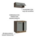 Ver mais imagens de Kit com Balcão e Armário Aéreo Multiuso 80cm Rustic/cinza Agata Madesa Rustic/cinza