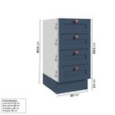Ver imagem 4 de Balcão Planejado 4 Gavetas 40cm sem Tampo Arizona CabeCasa MadeiraOriginals Azul/Branco