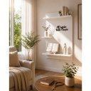 Ver imagem 4 de Prateleira Cantinho de Oração Branca 90x60cm + Placa 3D Nicho de Parede Bíblia Terço -  Branco