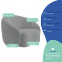 Ver mais imagens de Kit Divã Recamier Orgânico Marrocos 160cm Lado Direito e 1 Poltronas Amore Bouclé Cinza