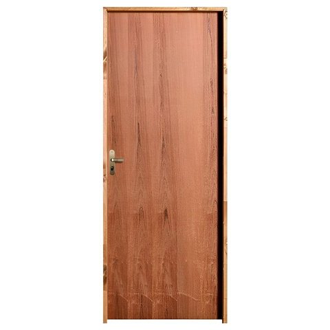 Porta de Madeira Semi-oca Padrão Imbuia Lisa Bat14 Cm Eco Fech Externa-2.10(a)x0.72(l)-lado Direito