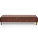 Ver imagem 2 de Puff Decorativo Sala de Estar Bali W01 Pés Palito 210x60cm Couríssimo Marrom - Lyam Decor