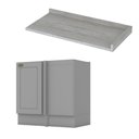 Ver imagem 4 de Balcão Canto Reto 1 Porta Americana Henn com Tampo Mdf Americana Henn 94 Cm