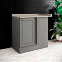 Ver imagem 1 de Balcão Canto Reto 1 Porta Americana Henn com Tampo Mdf Americana Henn 94 Cm