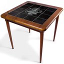Ver imagem 2 de Cj Mesa Madeira Azulejo 80x80cm - Base 4pé 78cm + 4 Cadeiras 43 - Natural - Família e Amigos