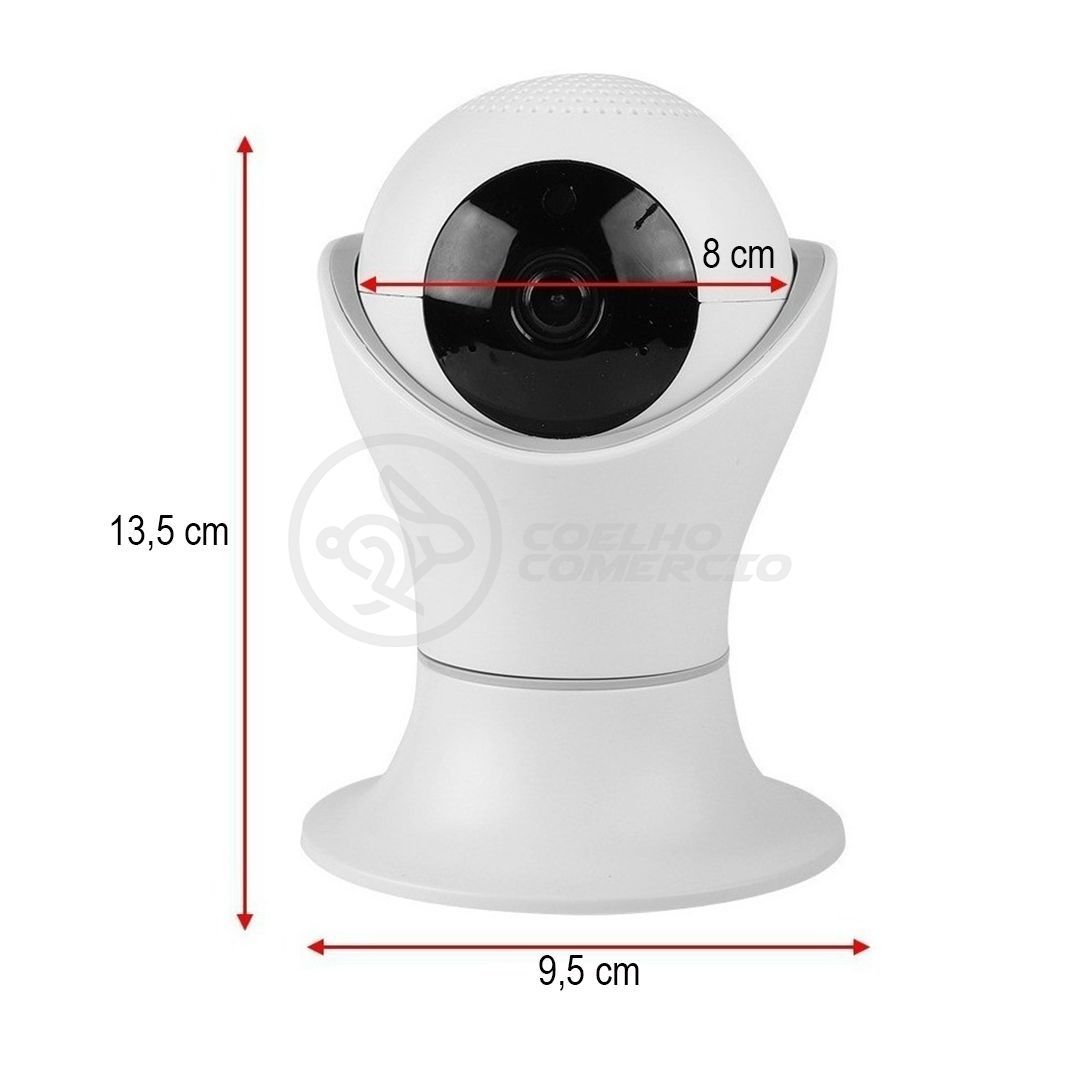 Câmera Ip C360 de Segurança Wifi 2 Antenas Robô Hd 1080p sem Fio 360º Áudio Visão Noturna - 8165hp - 10