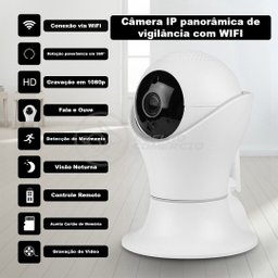 Câmera Ip C360 de Segurança Wifi 2 Antenas Robô Hd 1080p sem Fio 360º Áudio Visão Noturna - 8165hp - 4