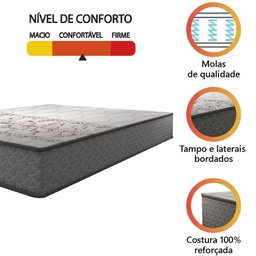 Colchão Casal Molas Gazin Flora Cinza/branco 138x188x22cm até 110 Kg por Pessoa Cinza - 3