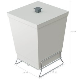 Lixeira para Banheiro Plástica com Suporte Cromado e Anel Interno 6,5L com Tampa Stolf Areia - 3