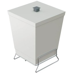 Lixeira para Banheiro Plástica com Suporte Cromado e Anel Interno 6,5L com Tampa Stolf Areia - 1