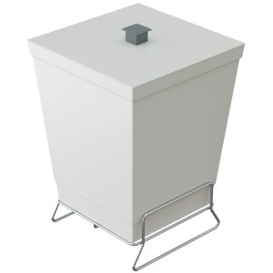 Lixeira para Banheiro Plástica com Suporte Cromado e Anel Interno 6,5L com Tampa Stolf Areia