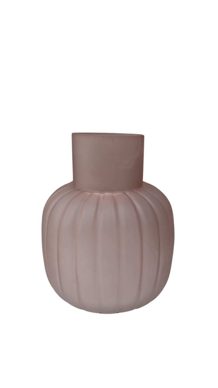 Vaso Decorativo em Vidro Fosco Rosé 20x20x26cm - Espressione - 1