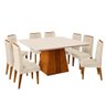 Sala de Jantar DJ Móveis Mesa Italia Tampo Chanfrado Curvo 1360x0,30 com 8 Cadeiras Lia - 2