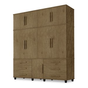 Roupeiro Triplex Guarda Roupas Londres Casal 8 Portas Jacara Trinobel